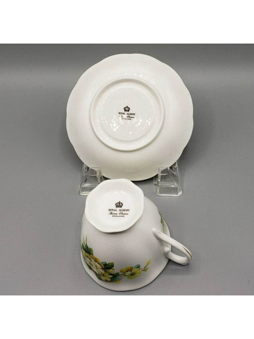 Vintage Royal Albert Teacup & Saucer Yellow Primroses Fine Bone China England
